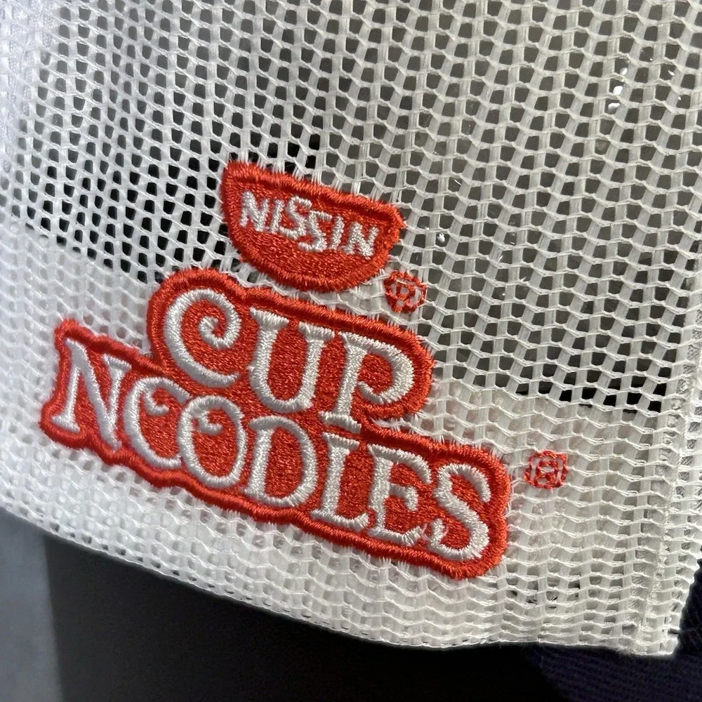 Nissin Cup Noodles N Logo Trucker Hat  Cap Navy White Mesh Snapback Adjustable